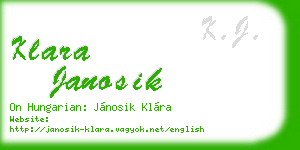 klara janosik business card